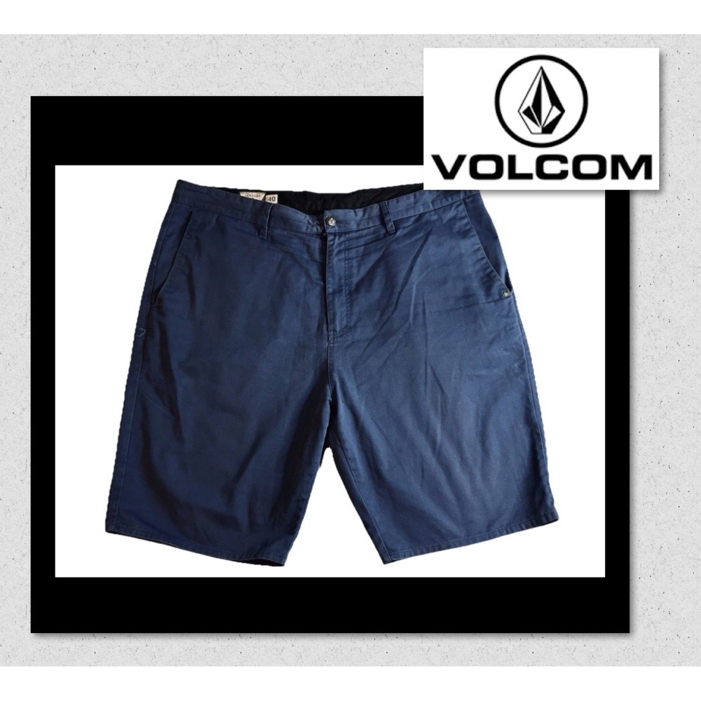 Volcom Men's Shorts Size 40 (10" Inseam) Blue Chino Modern Straight Golf Casual